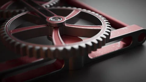 Looping animation of two gear mechanisms Stock Footage 271664266