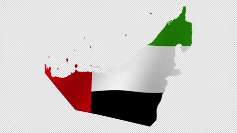 Looping animation of the UAE flag as a map with a transparent background in.. Stock Footage 325058598