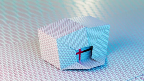 Looping animation of unfolding or opening a gift box with a gift box inside Stock Footage 257094083