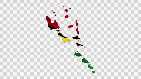 Looping animation of the Vanuatu flag as a map with a transparent backgroun.. Stock Footage 326169877
