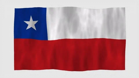 Looping animation of a waving 3D Chile flag with alpha channel Stock Footage 290958866