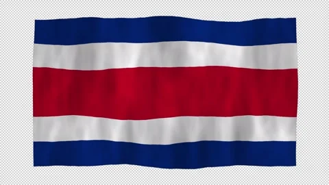 Looping animation of a waving 3D Costa Rica flag with alpha channel Stock Footage 290958746