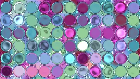 Looping Anime Candy Glass Bubbles Animation Over Blue and Pink Fluid Vídeos de archivo 346983233