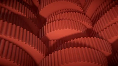 Looping array of colored Gears with small teeth, Version 2 库存影片 62734625