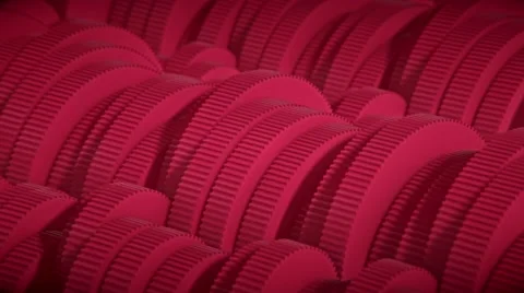 Looping array of colored Gears with small teeth, Version 3 库存影片 62734630