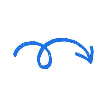 Looping Arrow Pointing Right Hand Drawn In A Whimsical Vector Illustration Illustrazione stock
