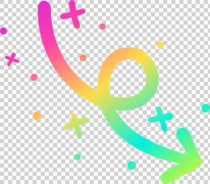 Looping arrow is sweeping on transparent layer with flat design, rainbow Stock Illustration
