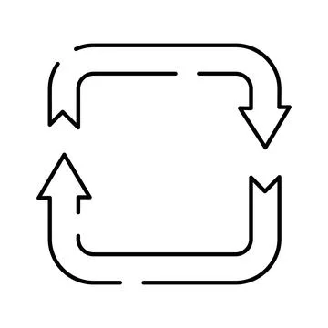 Looping arrows creating square shape icon Illustrazione stock