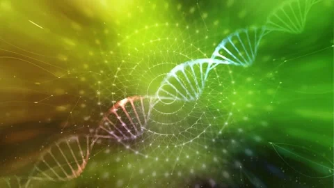 Looping artistic dna chain network animation Stock Footage 334816078