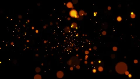 Looping artistic flying fire sparks on black background Video stock 337656907