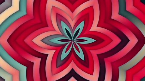 Looping Background Animation of Flowing Blue Red Gradient Flower Star Lines Stock Footage 65521757
