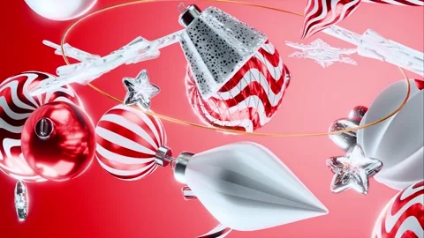 Looping background of Christmas balls and decorations	 Stock Footage 319119422