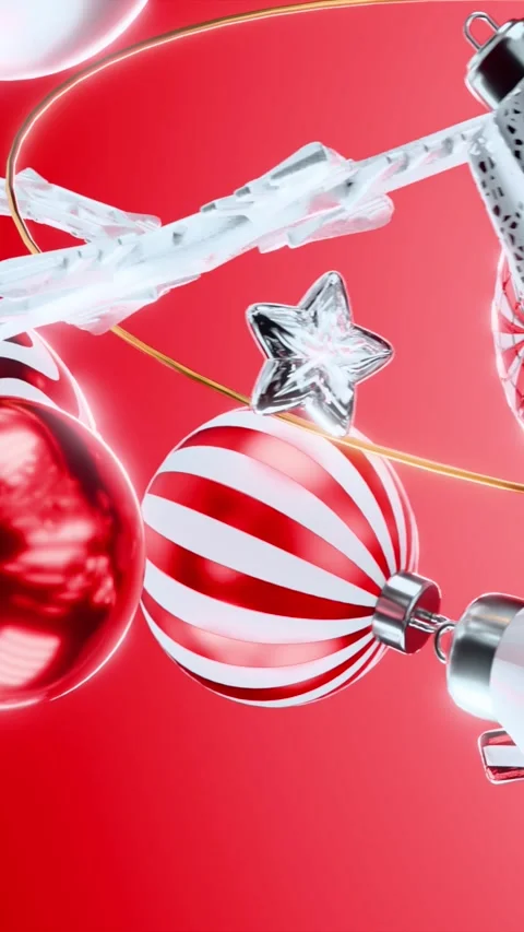 Looping background of Christmas balls and decorations	 Stock Footage 319119702