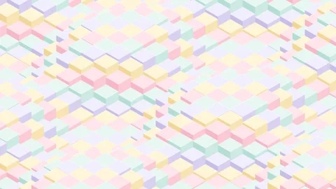 Looping background of geometric 3D cubes in soft multicolored pastels Видео 345027157