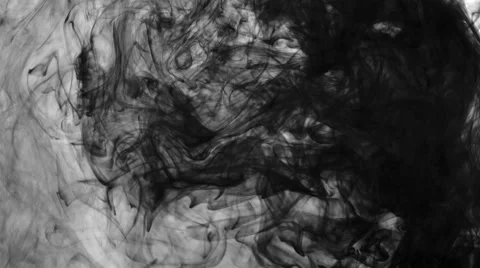 Looping background of swirling black ink in water 4K Stock Footage 48528772