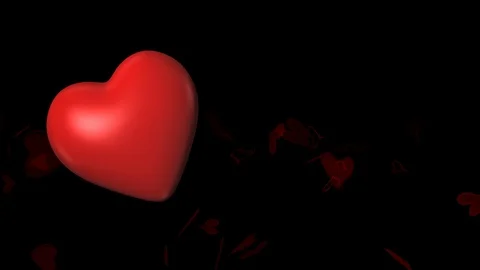 Looping beating heart animation Be My Valentine in French, Sois Ma Valentine Stock Footage 100520246
