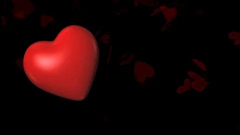 Looping beating heart animation in German, Sei Mein Valentinsschatz Video stock 100521732