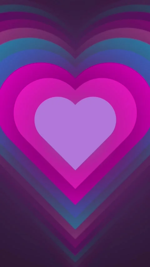 Looping Beating Heart Neon Vertical Motion Background Stock Footage 264028338