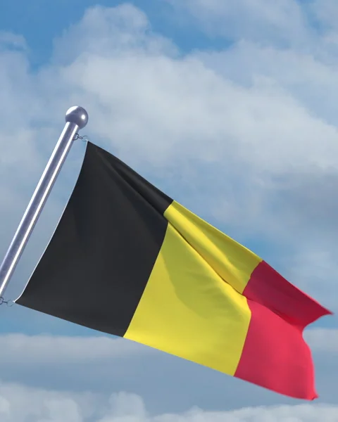 Looping Belgian flag on flagpole Stock Footage 290881458