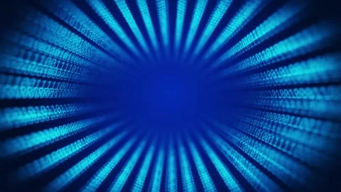 Looping Binary Code Tunnel Animation, Rotating Data Stream, Digital Technolog 動画素材 312881668