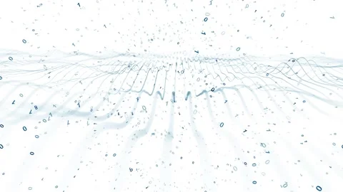 Looping Binary numbers abstract web network on white background Vídeo Stock 229766216
