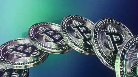Looping bitcoin animation, seamless crypto coins background 4K Stock Footage 328714923