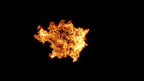 Looping of Blazing Inferno, A dramatic visual of a vibrant, fiery explosion Video stock 323707385