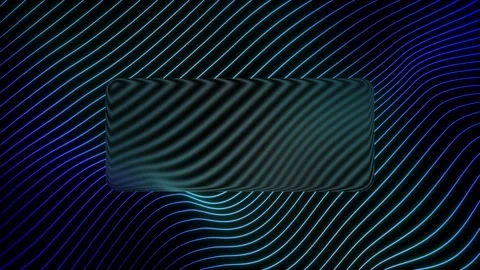 Looping Blue and Purple Neon Wavy Lines with a Glassmorphism Video stock 345815779