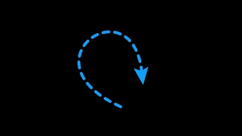 Looping Blue Dotted Arrow Circular Path Stock Footage 318122286
