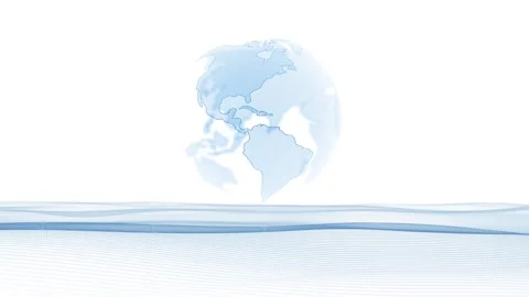 Looping blue earth globe with slow motion waves animation Stock Footage 337234309