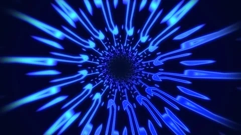 Looping Blue Glowing Crystal Tunnel Motion Background Video stock 345814448