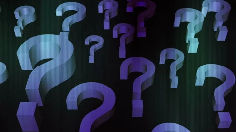 Looping blue question mark lined retro style abstract animated background Video stock 252866214