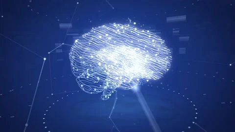 Looping Brain Corporate Blue Stock Footage 143528768