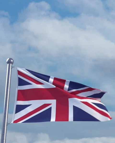 Looping British flag on flagpole Stock Footage 290882194