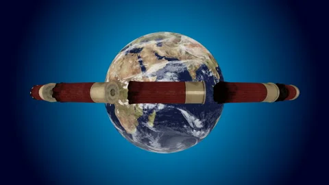 Looping Bullets rotation around the world Video stock 164560103