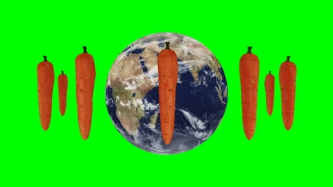 Looping Carrots rotation around the world Video stock 164546992