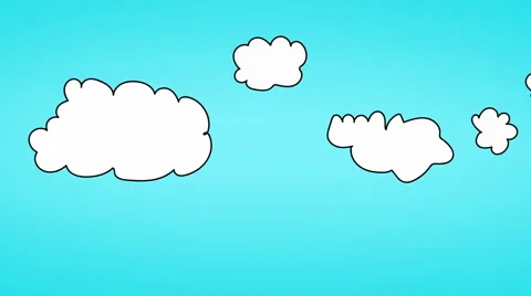 Looping Cartoon Clouds Stock Footage 60219595