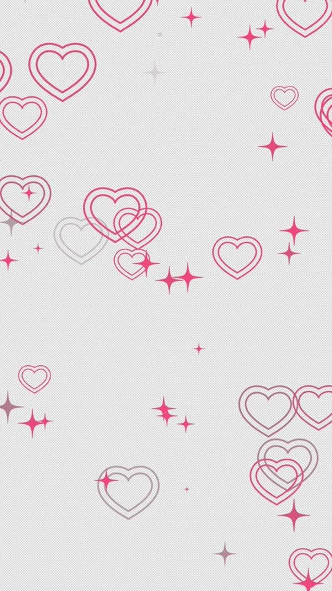 Looping CG pink stripes with sparkling heart and star particles Stock Footage 341502077