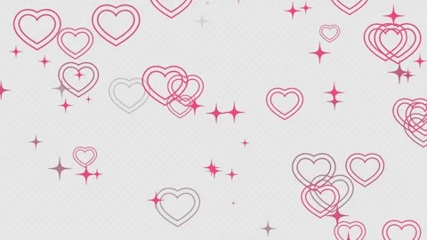 Looping CG pink stripes with sparkling heart and star particles Video stock 341502098