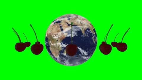 Looping Cherrys rotation around the world Stock Footage 164547440