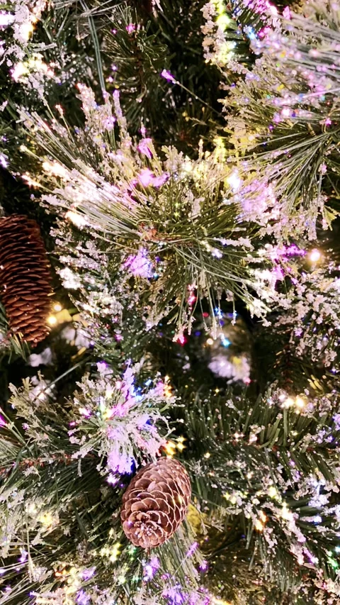 Looping Christmas background tree festive footage garland glitter holiday loop Stock Footage 249297378
