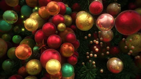 Looping Christmas Baubles Stock Footage 264758749