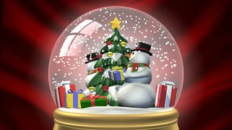Looping christmas holiday snow globe Stock Footage 8950917