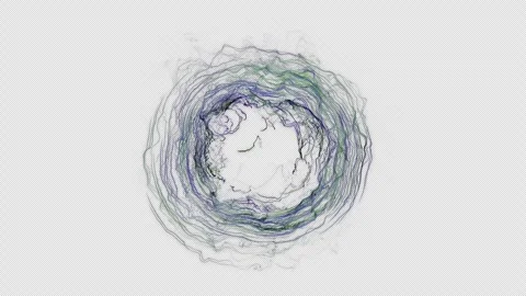 Looping circle multicolor tunnel.Abstract shining lines and particles seamless Video stock 248829616