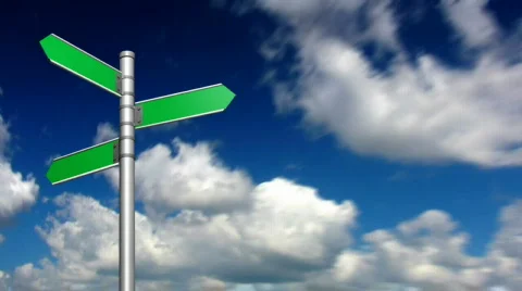 Looping clouds with signpost. HD720p. Video stock 291683