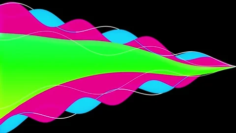 Looping color changing waves animation pinned to the right edge Stock Footage 343724809