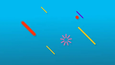 Looping of colorful lines streaming across and sparkling explode on blue screen Stock Footage 310602185