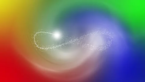Looping colourful blurred light with infinity symbol animation Stock Footage 338408702
