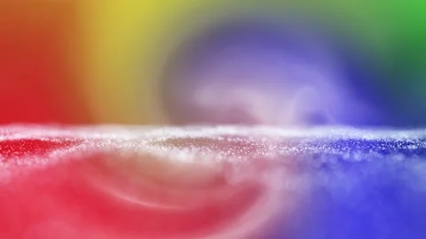 Looping colourful light with slow motion dotted wave animation Video stock 338409286