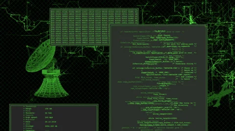 Looping computer screen with data (4K) Stock Footage 38045363